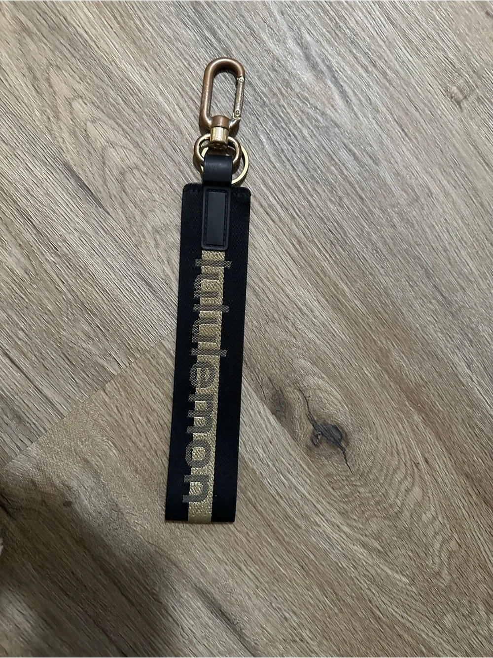 lululemon athletica Black and Gold Branded Key Strap